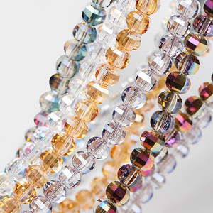 Handmade 50 <strong>Beads</strong> Accessory Three Dimensional <strong>8mm</strong> Watermelon Glass <strong>Beads</strong> Multi-Faceted Glass <strong>Beads</strong> For Jewelry - Product Image 1