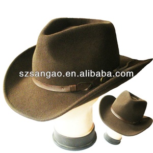Making Fashion Creme <strong>Man</strong> Cowboy Hat with Red Brim Bottom Felt <strong>Fedora</strong>