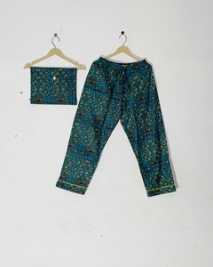 Pyjama artisanal imprimé au bloc, motif ethnique, ensemble de pyjama imprimé à la main pour femmes, prix de gros - Product Image 3