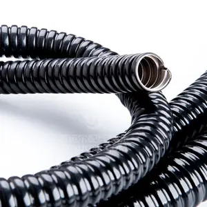 Tubo elétrico metálico revestido de pvc, tubulação líquida apertada, de metal, flexível, de aço inoxidável