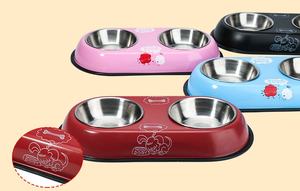 Alimentador de agua potable de acero inoxidable doble ecológico, cuenco bonito y antigolpes para perros, cuenco para gatos, cuenco para mascotas para perros y gatos - Product Image 6