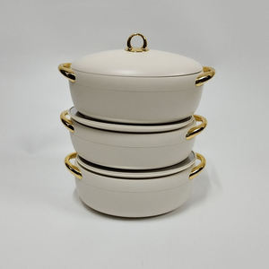 3 Bộ thực phẩm sang trọng ấm hơn thiết lập nhà 2L + 2.5L + 3l không dính chất lượng cao lớn cách điện thực phẩm ấm hơn container Set - Product Image 4