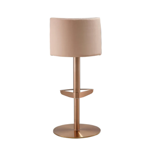Taburete Ajustable de Piel Vegana y Oro Rosa, Modelo <span class=keywords><strong>Cafe</strong></span> Au Lait Performance - Product Image 3