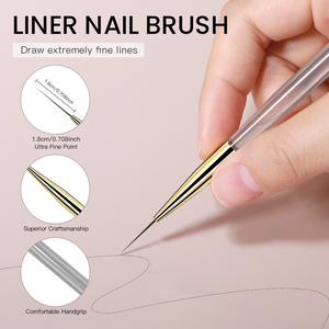 Pinceau à ongles ovale à poils frisés de marque privée, 18 mm, en poils de Kolinsky, pour rayures françaises, gel UV, outil de manucure DIY - Product Image 6