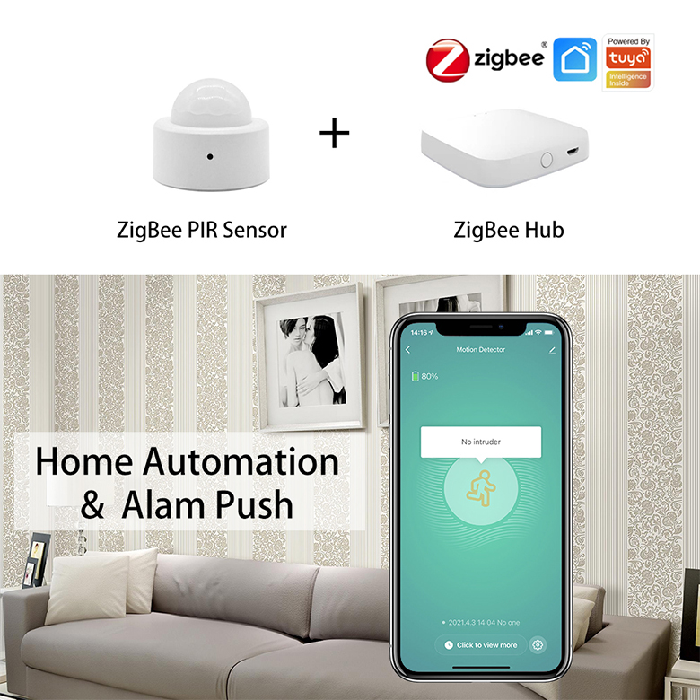 RSH ZigBee PIR Motion Sensor Automation Human Body Infrared Detector Wireless Mini Security with tuya Smart Life Gateway Hub