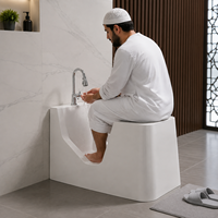 Lavabo d'ablution moderne en céramique OEM ODM, taille personnalisée, pour mosquée, hôtel, station de lavage islamique, salle de bain