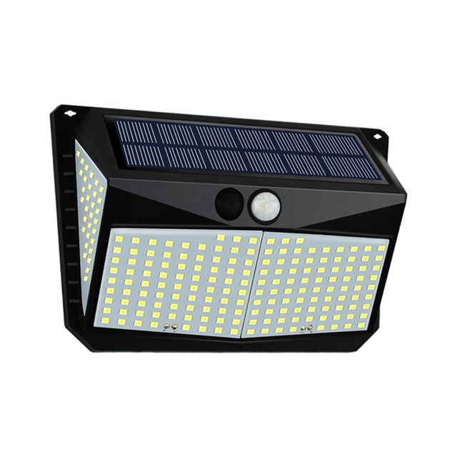 IP65 Waterproof Battery Powered LED Solar Wall Lamp 228leds PIR Motion Sensor 3 Modes Outdoor Garden Patio Street Light