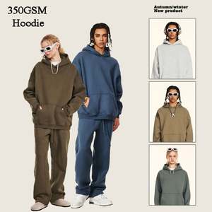 Vente en gros Sweat à capuche polaire épais pour homme, personnalisable, 350 g/m², coupe oversize, coupe courte, design vierge technique - Product Image 1