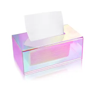 Özel renkli masa süsü kağıt havluluk kutusu banyo ev yanardöner şeffaf akrilik doku kutusu