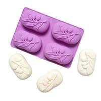 Moule en silicone pour savon artisanal à motifs floraux carrés/ronds/géométriques à 4/6/8 cavités, facile à démouler, emballé individuellement