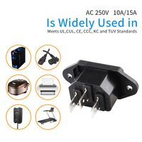 LZ-14-1B connecteur de prise ca iec 320 c14 de haute qualité conforme à la certification avec trou de vis onglets 6.3mm