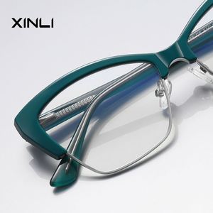 แว่นตาแฟชั่นทรงแคทอายครึ่งกรอบ รุ่น XINLI2176 ป้องกันแสงสีฟ้า สำหรับทุกเพศ กรอบ TR90 ลายสัตว์ เหมาะสำหรับใบหน้าทรงเหลี่ยม - Product Image 2