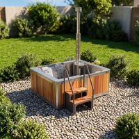 Vapasauna Luxus-Hybrid-Whirlpool für den Außenbereich, Dual-Heizung (Holz & Elektro), Massage-Badewanne, OEM/ODM-Unterstützung, Direktvertrieb ab Werk