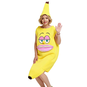 Disfraz de Cocinero de Poliéster con Cara de Dibujos Animados de Plátano, Talla Grande para Adulto, para Eventos Temáticos de Comedia, Pedido al por Mayor, del Productor Original - Product Image 1