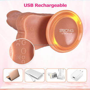 Vibratore per coniglio da 9 pollici donna Vagina G-Spot capezzolo stimolatore per clitoride Dildo rotante telescopico con spinta in <span class=keywords><strong>Silicone</strong></span> - Product Image 4