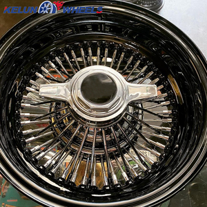 Roue à fil d'or supérieur 13x7 14x7 roues chromées pour voiture vintage fororged knock offs jantes à rayons chromées - Product Image 6