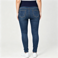 Jean de maternité taille haute pour femme, coupe skinny, en denim extensible, style décontracté pour tous les jours