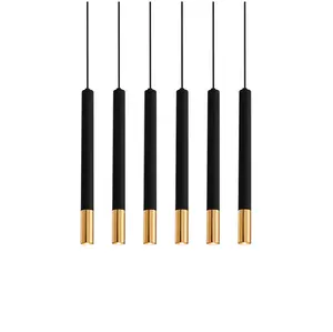 Source factory customization led tube half gold black hanging pendant light Line lamp lighting for hall villa CE/FCC/CUL