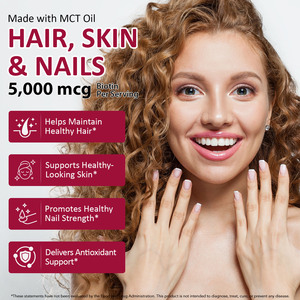 Complément alimentaire naturel et biologique pour la croissance des cheveux, des ongles et de la peau, à base de biotine, en gélules souples (400 unités), marque privée, pour femmes. - Product Image 3