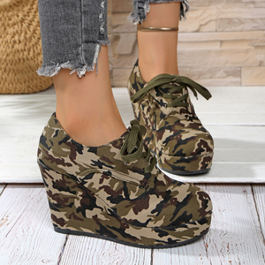 <span class=keywords><strong>Scarpe</strong></span> sportive Casual da donna <span class=keywords><strong>con</strong></span> tacco a <span class=keywords><strong>zeppa</strong></span> e Sole spesse, <span class=keywords><strong>scarpe</strong></span> da corsa <span class=keywords><strong>stringate</strong></span> traspiranti e alla moda per tutte le stagioni. - Product Image 3