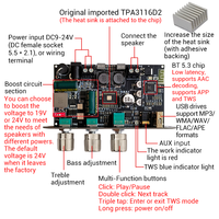 WUZHI AUDIO ZK-1001U Mono 100W Haut-parleur Carte amplificateur audio TWS Adaptation professionnelle pour haut-parleurs extérieurs Wuzhi Audio APP