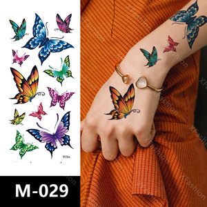 Adesivi per Tatuaggi Temporanei <span class=keywords><strong>con</strong></span> <span class=keywords><strong>Fiori</strong></span>, Rose e <span class=keywords><strong>Farfalle</strong></span>, Stile Misto Multicolore, Arte Corporea Impermeabile Personalizzabile, Marca Xfashion - Product Image 2