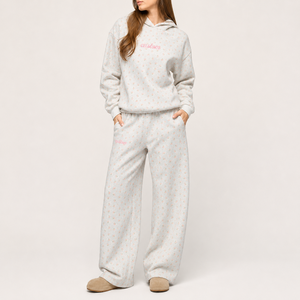 Ensemble de survêtement décontracté 2 pièces pour femme, imprimé, avec <span class=keywords><strong>sweat</strong></span> à <span class=keywords><strong>capuche</strong></span> <span class=keywords><strong>oversize</strong></span> et pantalon de jogging large en coton brodé, style streetwear - Product Image 3