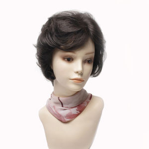 Luxury Handmade Human Hair Short Bob <b>Wig</b> 6" Wavy Natural Black Brown Lightweight Breathable Cap For Daily Wear - Product Image 5