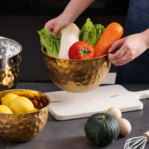 Bát trộn bằng thép không gỉ bạc đặt thêm bát trộn lớn bát trộn bằng thép không gỉ vàng - Product Image 4