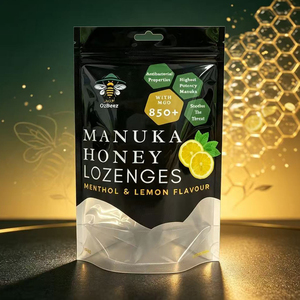 Sachet Doypack Personnalisé Imprimé avec Trou de Suspension et Fermeture Éclair pour Miel, Pastilles et Bonbons - Product Image 1