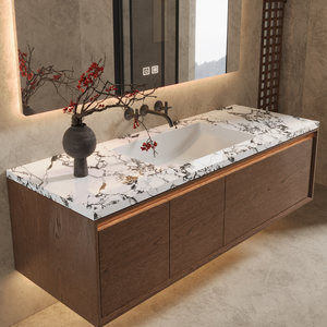 <strong>Vanity</strong> <strong>Modern</strong> Style for Sale Custom <strong>Mid</strong> century Floating Solid Wood <strong>Vanity</strong> Fair Bathroom Furniture <strong>Vanity</strong> Fair single sink - Product Image 1