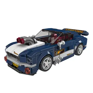 MOLD KING Pädagogischer Sport Kunststoff Montage Kit Ziegel Sets Mini Luxus Modell Mustang Auto Baustein für Kinder