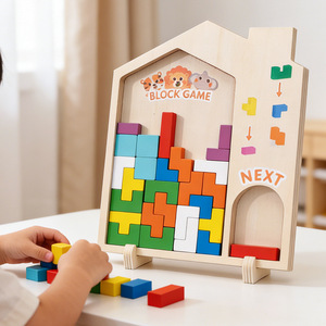 Juego de rompecabezas de madera Fire Rat Block para niños, juguete de construcción 3D Tetris, regalo educativo para niños de 3 a 6 años - Product Image 1