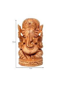 Escultura de Ganesha de Madera Hecha a Mano, Ídolo Tradicional Tallado a Mano del Dios Ganesha, Decoración Religiosa y Espiritual para el Hogar, Adorno de Mesa para Interiores - Product Image 6