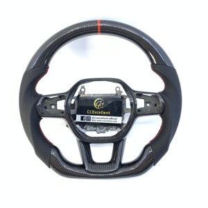 Volante de Fibra de Carbono Estilo Moderno para <span class=keywords><strong>Honda</strong></span> <span class=keywords><strong>Civic</strong></span> 11ª Gen./<span class=keywords><strong>2022</strong></span>-2023 Aucra Integra/Accord 12ª Gen. 2023+ - Product Image 1