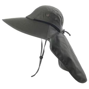 Sombrero de Protección Solar para Exteriores con Solapa para el Cuello, Protección UV, Transpirable, Tipo Bucket, para Hombres y Mujeres, para Pesca, Color Azul Marino - Product Image 5