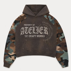 Sudadera con Capucha Personalizada de Felpa de Algodón de 450 g/m², con Franja en Contraste en las Mangas, Estilo Deportivo Urbano, con Logotipo Bordado, para Hombre - Product Image 1