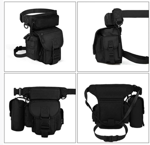 DFR02 Outdoor duty men hunting camping working tools and gear Black khaki leg <b>bags</b> waist pocket with extra <b>molle</b> <b>bags</b> stock - Product Image 4