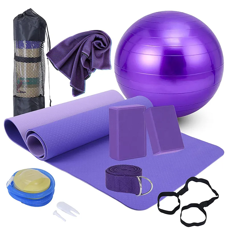 Yeywayoga 2023, новый дизайн, экологически чистые аксессуары для фитнеса, набор ковриков для йоги, блок для йоги и ремни с мячом