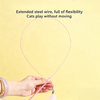 Jouet pour chat en plumes naturelles avec base en ABS durable et fil d'acier flexible, baguette interactive fixe pour l'exercice des chats en intérieur