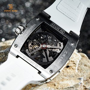 High Beat Quality Rectangular <strong>Skeleton</strong> Retro Barrel Type Mechanical <strong>Watch</strong> With High Grade White Mechanical Dress <strong>Watches</strong> - Product Image 4