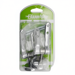 Supports de siège de toilette chromés, longueur 8,4 cm, emballage blister pour sièges en bois - Product Image 3