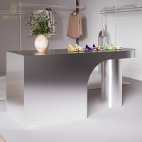 Brutalist Custom Retail Tienda de ropa Estantes de exhibición Tablero multicapa Acabado en madera Diseño libre Varios diseños de muebles
