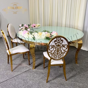 Westerse Stijl Ronde Roestvrijstalen Tafel Hotel Evenement Salontafel Bruiloft Gouden Tafels Ontwerpen Voor Bruiloft - Product Image 3