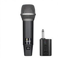 Microphone à main sans fil Aidi 2.4G, à condensateur cardioïde, professionnel, avec suppression du bruit, antichoc, en métal, haut-parleur intégré, 3,5 mm