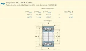 Ban đầu Nhật Bản nhập khẩu thương hiệu Auto Hub vòng bi <span class=keywords><strong>dac4280w2cs40</strong></span> 42x80x45mm ô tô bánh xe Vòng Bi Hàng tăng gấp đôi phía trước bánh xe phía sau - Product Image 5
