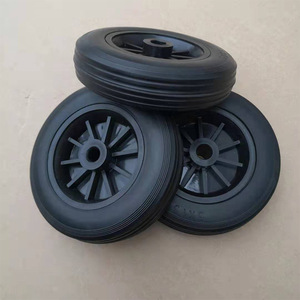 Solid Rubber Caster Wheels 5 Inch Firm Tread For Industrial <b>Trolleys</b> And <b>Tool</b> Carts - Product Image 1