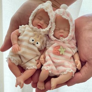 Poupée de mode pour bébé fille en silicone de 6 pouces, mini jouet en peluche réaliste, poupée endormie - Product Image 2