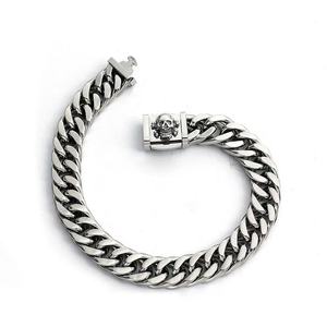 yunnique Stainless Steel Skeleton Chain <b>Bracelet</b> For Men Gift Jewelry <b>Silver</b> Color - Product Image 3