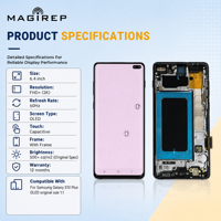 Écran LCD OLED de remplacement pour Samsung S10+ G975, taille originale 1:1, pour téléphones mobiles